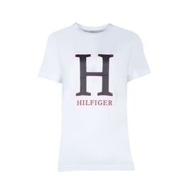 טישרט TOMMY HILFIGER הדפס H לבן סיטונאות